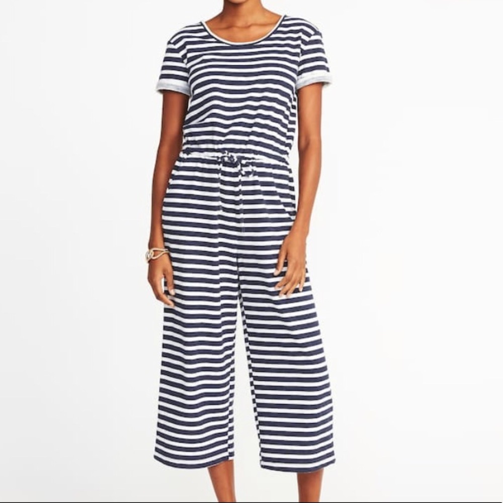 Old Navy Striped Wide-leg Bouclé Jumpsuit M